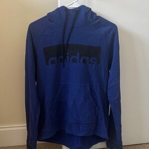 adidas Blue Hoodie with Black Logo Sweatshirt